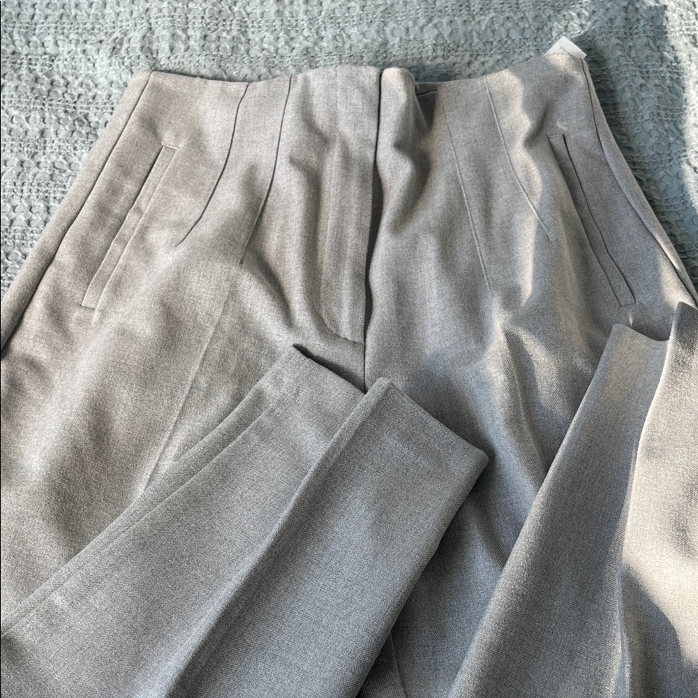 ZARA Gray High Waisted Trousers